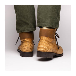 Marco Di Milano Leoni Men's Shoes Orix Genuine Caiman Crocodile Rugged Boots (MDM1089)