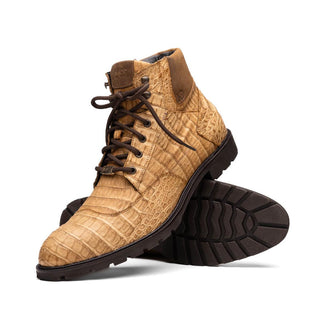 Marco Di Milano Leoni Men's Shoes Orix Genuine Caiman Crocodile Rugged Boots (MDM1089)