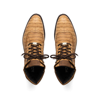 Marco Di Milano Leoni Men's Shoes Orix Genuine Caiman Crocodile Rugged Boots (MDM1089)