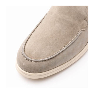 Zelli Italia Livorno Men's Shoes Bone Goat-Skin Suede Slip-On Loafer (ZEL1030)