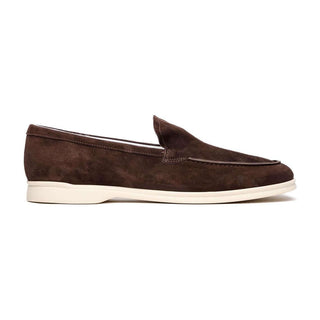 Zelli Italia Livorno Men's Shoes Mocha Goat-Skin Suede Slip-On Loafer (ZEL1030)