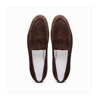 Zelli Italia Livorno Men's Shoes Mocha Goat-Skin Suede Slip-On Loafer (ZEL1030)