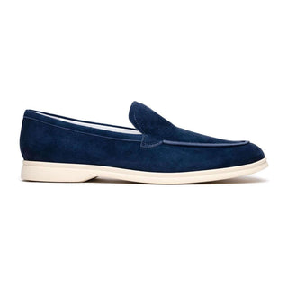 Zelli Italia Livorno Men's Shoes Navy Goat-Skin Suede Slip-On Loafer (ZEL1030)