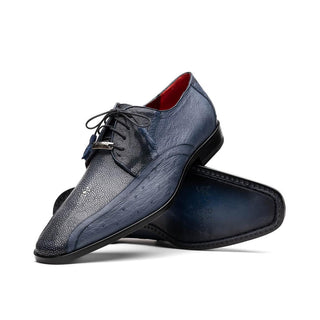 Marco Di Milano Lucca Men's Shoes Navy Exotic Stingray / Ostrich Derby's (MDM1105)