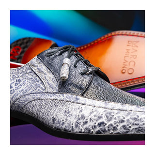 Marco Di Milano Lucca Men's Shoes Newspaper Exotic Stingray / Ostrich Derby's (MDM1105)