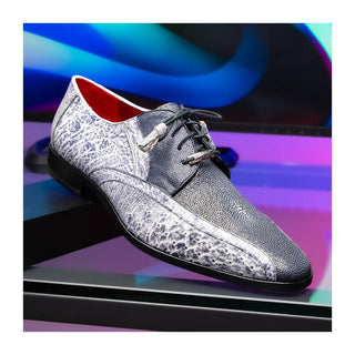 Marco Di Milano Lucca Men's Shoes Newspaper Exotic Stingray / Ostrich Derby's (MDM1105)