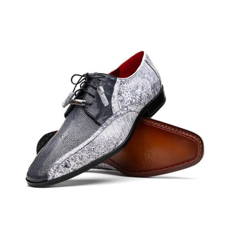 Marco Di Milano Lucca Men's Shoes Newspaper Exotic Stingray / Ostrich Derby's (MDM1105)