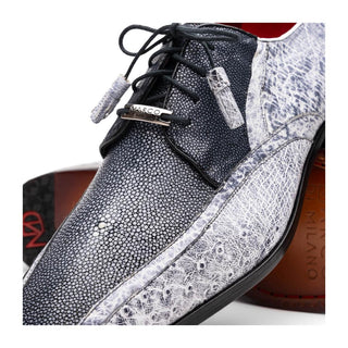 Marco Di Milano Lucca Men's Shoes Newspaper Exotic Stingray / Ostrich Derby's (MDM1105)