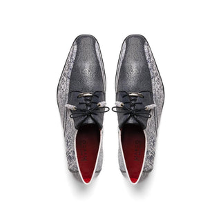 Marco Di Milano Lucca Men's Shoes Newspaper Exotic Stingray / Ostrich Derby's (MDM1105)