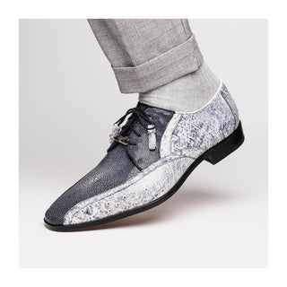 Marco Di Milano Lucca Men's Shoes Newspaper Exotic Stingray / Ostrich Derby's (MDM1105)