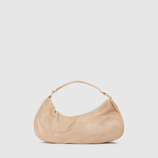 Aquatalia Luna leather crescent bag in Sand - view 3