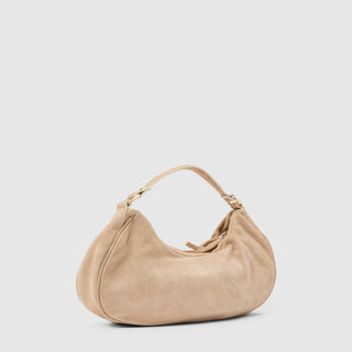 Aquatalia Luna leather crescent bag in Sand - view 4