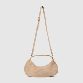 Aquatalia Luna leather crescent bag in Sand - view 5