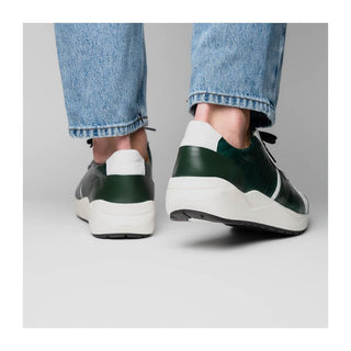 Marco Di Milano Lyon Men's Shoes Green & White Calf-Skin / Ostrich Casual Sneakers (MDM1072)