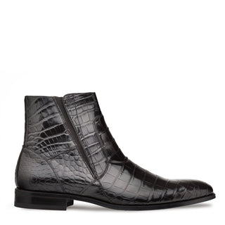 Mezlan 3663-J Belucci Men's Shoes Black Exotic Alligator Zipper Boots (MZ3699)