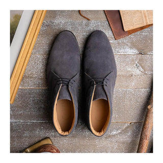 Zelli Italia Marco Men's Shoes Gray Calf-Skin Suede Chukka Boot (ZEL1067)