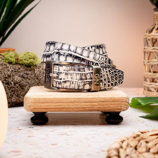 Marco Di Milano Riccardo Men's Newspaper Genuine Crocodile Belts (MDMB1050)