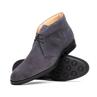 Zelli Italia Marco Men's Shoes Gray Calf-Skin Suede Chukka Boot (ZEL1067)