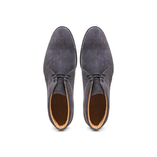 Zelli Italia Marco Men's Shoes Gray Calf-Skin Suede Chukka Boot (ZEL1067)