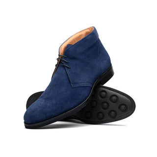 Zelli Italia Marco Men's Shoes Navy Calf-Skin Suede Chukka Boot (ZEL1067)