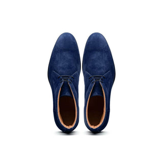 Zelli Italia Marco Men's Shoes Navy Calf-Skin Suede Chukka Boot (ZEL1067)