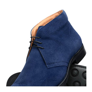Zelli Italia Marco Men's Shoes Navy Calf-Skin Suede Chukka Boot (ZEL1067)
