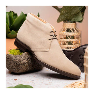 Zelli Italia Marco Men's Shoes Sand Calf-Skin Suede Chukka Boot (ZEL1067)