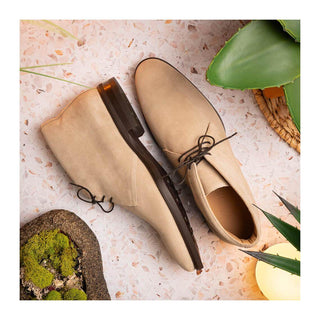 Zelli Italia Marco Men's Shoes Sand Calf-Skin Suede Chukka Boot (ZEL1067)