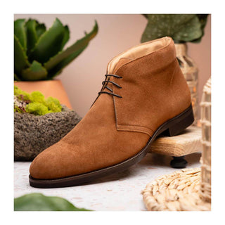 Zelli Italia Marco Men's Shoes Tobacco Calf-Skin Suede Chukka Boot (ZEL1067)