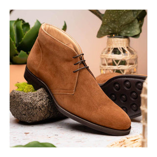Zelli Italia Marco Men's Shoes Tobacco Calf-Skin Suede Chukka Boot (ZEL1067)