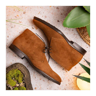 Zelli Italia Marco Men's Shoes Tobacco Calf-Skin Suede Chukka Boot (ZEL1067)