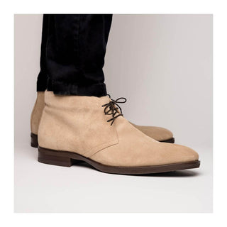 Zelli Italia Marco Men's Shoes Sand Calf-Skin Suede Chukka Boot (ZEL1067)