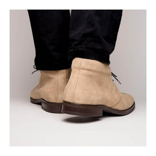 Zelli Italia Marco Men's Shoes Sand Calf-Skin Suede Chukka Boot (ZEL1067)