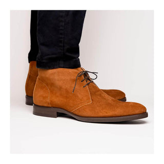 Zelli Italia Marco Men's Shoes Tobacco Calf-Skin Suede Chukka Boot (ZEL1067)