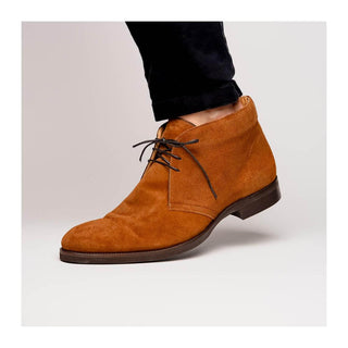 Zelli Italia Marco Men's Shoes Tobacco Calf-Skin Suede Chukka Boot (ZEL1067)