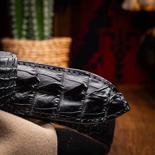 Marco Di Milano Marlboro Men’s Black Genuine Hornback Crocodile Skin Belt (MDMB1047)