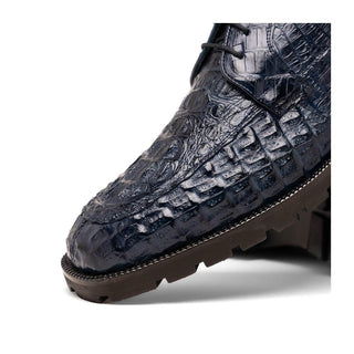 Marco Di Milano Martinelli Men's Shoes Navy Exotic Crocodile Chukka Boots (MDM1189)