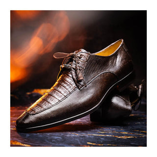 Marco Di Milano Merida Men's Shoes Brown Lizard & Caiman Crocodile Derby (MDM1132)