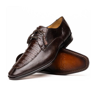 Marco Di Milano Merida Men's Shoes Brown Lizard & Caiman Crocodile Derby (MDM1132)