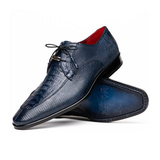Marco Di Milano Merida Men's Shoes Navy Lizard & Caiman Crocodile Derby (MDM1132)
