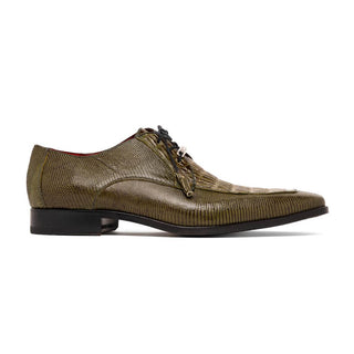Marco Di Milano Merida Men's Shoes Olive Lizard & Caiman Crocodile Derby (MDM1132)