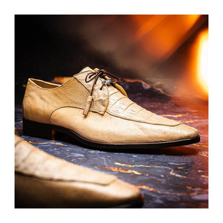 Marco Di Milano Merida Men's Shoes Orix Lizard & Caiman Crocodile Derby (MDM1132)