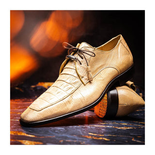 Marco Di Milano Merida Men's Shoes Orix Lizard & Caiman Crocodile Derby (MDM1132)