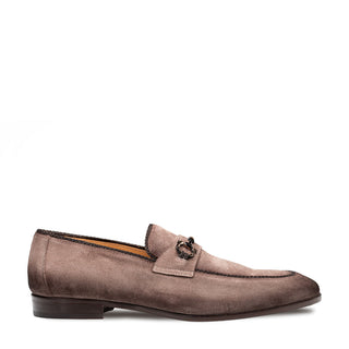 Mezlan Antelope Suede Ornament Loafer - Taupe - Dellamoda