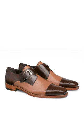 Mezlan Phoenix Leather & Deer Single Monk-Strap