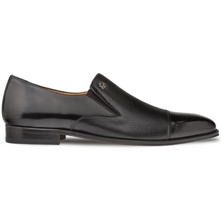 Mezlan Milani Shoes Black Deerskin & Calfskin Leather Loafers 18984(MZ2732)