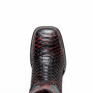 Marco Di Milano Missouri Men's Shoes Black Cherry Genuine Python / Calf-Skin Leather Cowboy Boot (MDM1212)