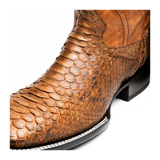 Marco Di Milano Missouri Men's Shoes Cognac Exotic Python Skin Cowboy Boot (MDM1243)