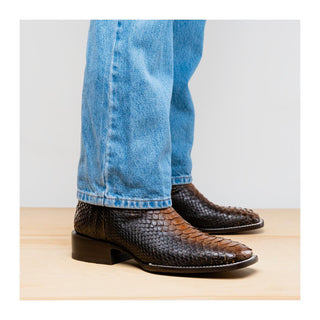 Marco Di Milano Missouri Men's Shoes Lisboa Exotic Python Skin Cowboy Boot (MDM1244)