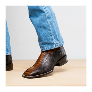 Marco Di Milano Missouri Men's Shoes Lisboa Exotic Python Skin Cowboy Boot (MDM1244)